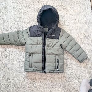 Eddie Bauer Black and Olive Fleece Jacket